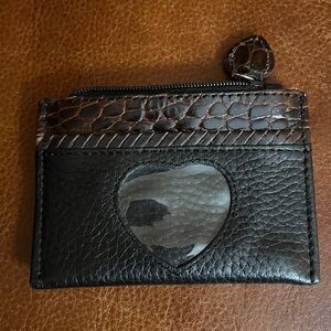 Brighton Black and Brown cardholder and coin Wallet 4” wide X 3” high